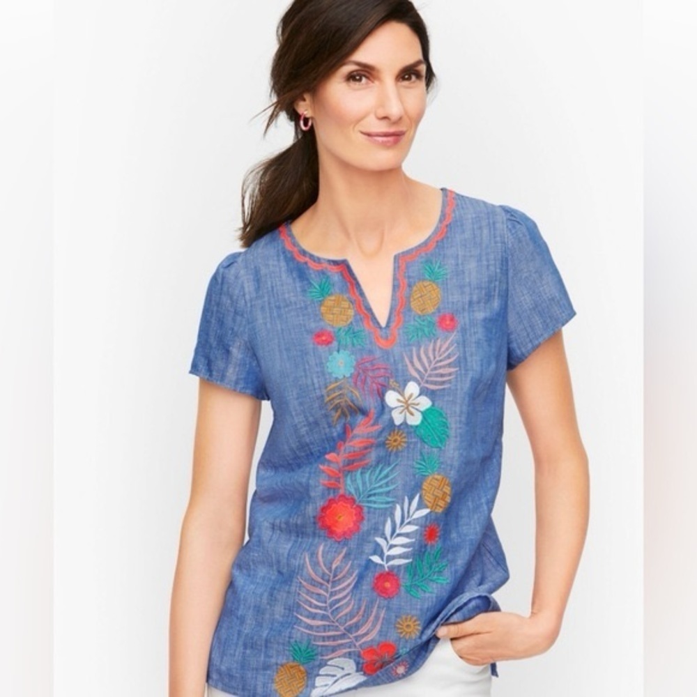 Talbots Embroidered Blouse
